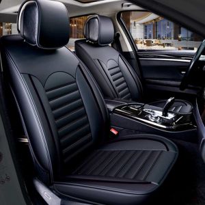 2 x Seat covers Protector for Cars Universal Black Leather 