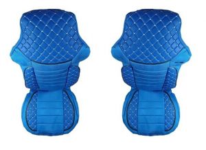 2 x Sitzbezüge für MAN TGX TGA TGL TGM TGS LKW Blau Leder-Textilien