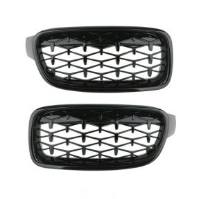 Front Grills for BMW F30 F31 F35 Diamond Style Gloss Black