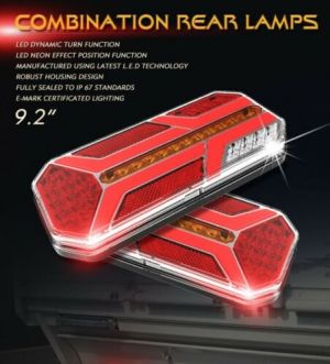2 x LED Tail Rear Trailer Truck Lorry Dynamic Light 12v 24v