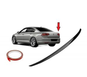 Spoiler Lip for VW PASSAT B8 Glossy Black Rear Trunk Wing Lid 