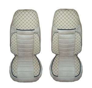 2 x Seat covers for Volvo FH 2014-2020 EURO 6 Truck Beige Leather Textil RHD LHD