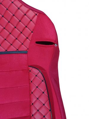 2 x Seat covers for Mercedes Actros MP4 EURO 6 2015-2021 Truck Red Leather Textile LHR RHD
