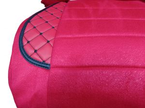 2 x Seat covers for Mercedes Actros MP4 EURO 6 2015-2021 Truck Red Leather Textile LHR RHD