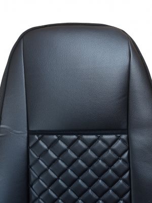 2 x Seat covers for Volvo FH EURO 5 2006-2015 Truck Black Leather LHD RHD