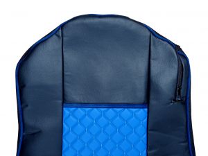 2 x Sitzbezüge Schonbezüge für Mercedes Actros MP4 MP3 2009-2015 LKW Schwarz Blau Leder