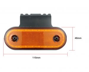 LED 12v 24v Sidemarkeringslys till Tilhenger Lastebil Orange Gul Reflektor E9 