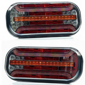 2 x LED Tail Rear Trailer Truck Dynamic  Indicator Light with cable 12v 24v E9
