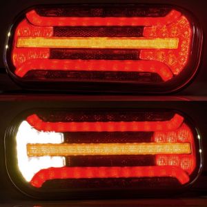 2 x LED Dynamic Bakljus Baklampa Med Kabel Tilhenger lastebil 12v 24v