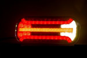 2 x LED Dynamic Bakljus Baklampa Med Kabel Tilhenger lastebil 12v 24v