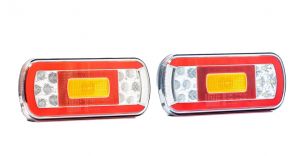 2 x LED Tail Rear Trailer Truck Caravana Light with Socket 12v 24v E9