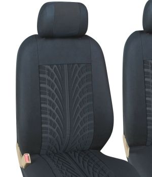 2+1 Universal Seat covers for Van Bus Black Textile