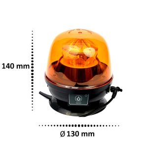 10 Led Feux Gyrophare Stroboscopique Flash Magnetique Vide Wireless Orange 130mm 12V 24V