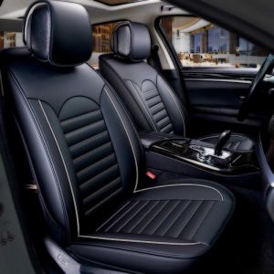 2 x Seat covers Protector for Cars Universal Black Grey Leather 
