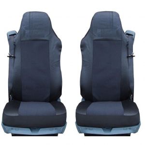2 x Sitzbezüge Schonbezüge für VOLVO FL,FE,FM16,FH16,FH12 LKW Schwarz Textil