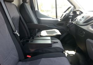 2+1 Seat covers for FORD TRANSIT 2013+ Van Black Grey Textile