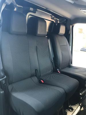 2+1 Seat covers for PEUGEOT EXPERT 2017+ Van Black Textile