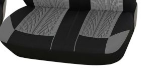 2+1 Universal Cubre Asientos para Furgoneta Camioneta Negro Gris Textil