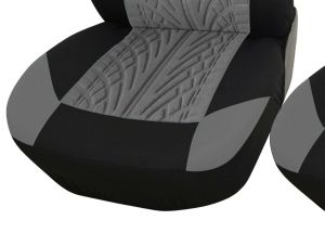 2+1 Universal Seat covers for Van Bus Black Grey Textile