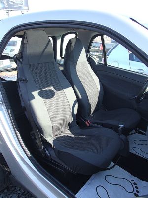 2 x Smart ForTwo Sitzbezüge Schonbezüge Schutz PKW Schwarz Grau Textil 