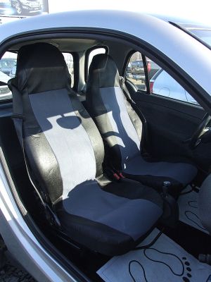 2 x Smart ForTwo Sitzbezüge Schonbezüge Schutz PKW Schwarz Grau Textil 