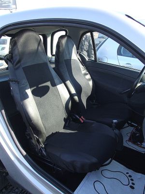 2 x Smart ForTwo Sitzbezüge Schonbezüge Schutz PKW Schwarz Textil 