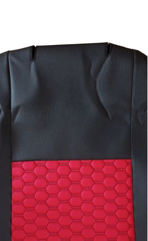 Bilklädsel för CITROEN JUMPER MK3 2006-2019 Van Svart Läder Röd Textil