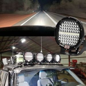 LED Round Work Head Light 220mm 384W Lamp Fog Offroad Driving Light 12v 24v