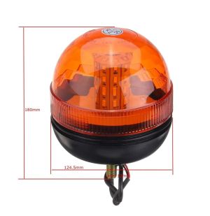 60 Led Warning Light Beacon Flashing Strobe Amber 124mm 12V 24V E9