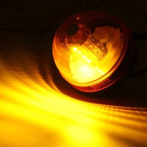 60 Led Warning Light Beacon Flashing Strobe Amber 124mm 12V 24V E9