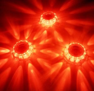 LED Warnleuchte Rundumlicht Blitz Strobe Lampe Bernstein Magnet 100mm 