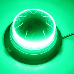 24 Led 24W Warning Light Beacon Flashing Strobe Green Magnetic 115mm 12V 24V E9