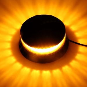 24 LED Warnleuchte Rundumleuchte Blinkleuchte Strobe Beacon Licht Orange Magnet 115mm 24W 12V 24V E9