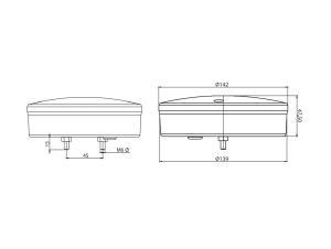 2 x Led Hamburger Rear Tail Light for Truck Trailer Caravan DIameter 14cm 24v