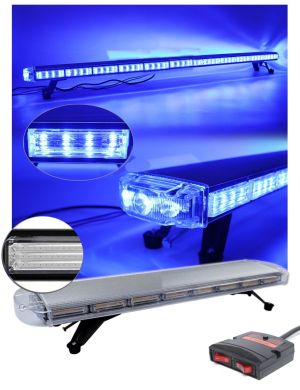 COB LED BAR Luces de Advertencia Estroboscopicas Luz Intermitente 97.5cm Lampara para Camion Azul 12V 24V