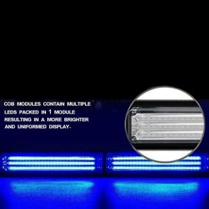 COB LED BAR Beacon Flash Warning Safety 97.5cm Light Strobe Amber Blue 12V 24V