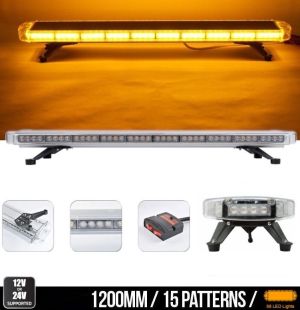 88 LED 120cm BAR Luces de Advertencia Estroboscopicas Luz Intermitente Lampara para Camion Ambar 12V 24V 88W  15 modos intermitentes