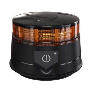Warning Light Beacon Rechargeable Wireless Flashing Strobe Lamp with Remote Control 30 LED 14W 130mm Orange 12V 24V 